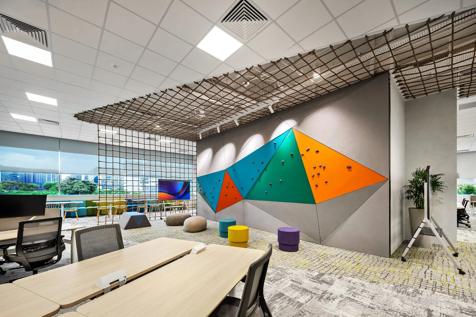 Open Office vs Private Office — office interior design by AI Associates
